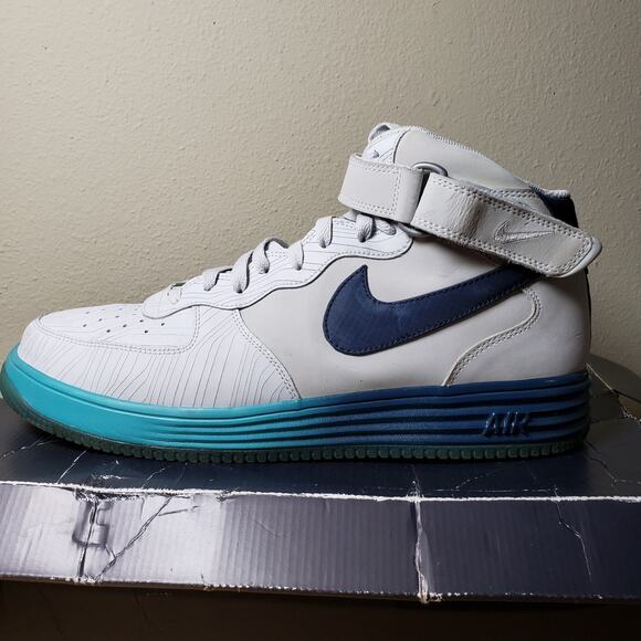 Nike Men\'s Size 14‎ Lunar Force 1 Pure Platinum Squadron Blue Sneaker Streetwear main image 12